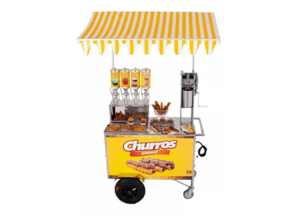 Carrinho Churros Gourmet Masseira Engrenagem 4 Doceiras - R2